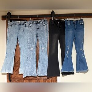 Lot of 4 Women Flare leg Jeans Size 10/12 or 29x26